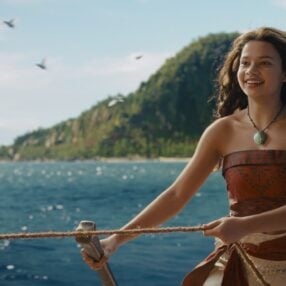 Catherine Laga'aia as Moana in Disney's live-action MOANA.