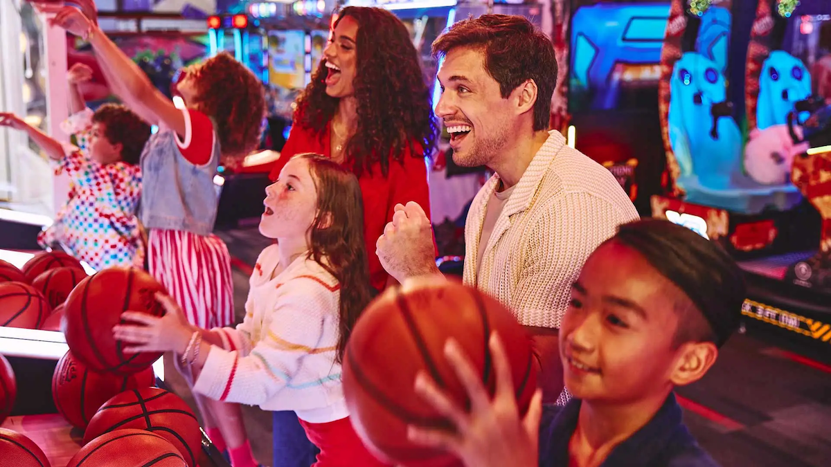 Family at Bowlero ARcade.