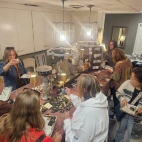 People shopping jewelry annual sale.